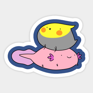 Cockatiel and Axolotl Sticker